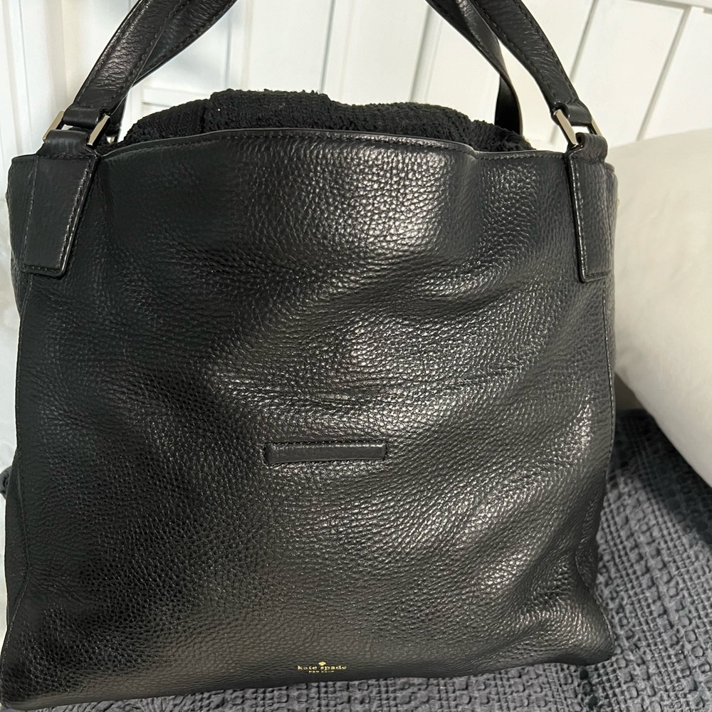 Kate Spade black leather bucket purse